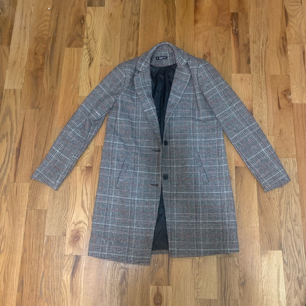 Multi color pea coat from Shein